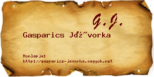 Gasparics Jávorka névjegykártya